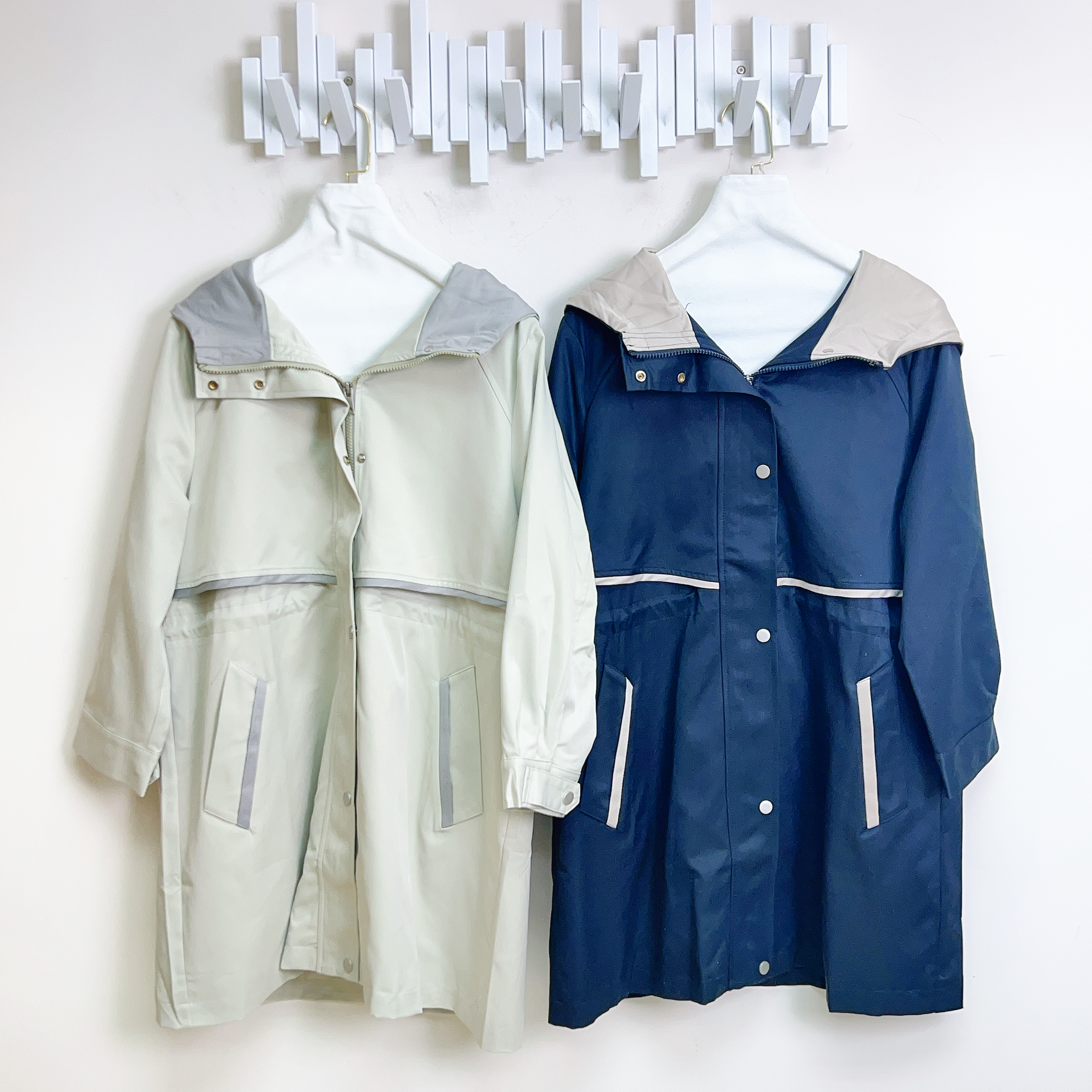 休閒撞色連帽風衣外套 (胸42 腰46 長32吋) 36985 #2109clo