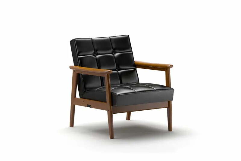 K CHAIR 單人沙發 / 煤炭黑全牛皮