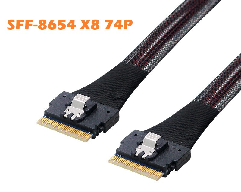 Slim 4.0 SAS線 SFF-8654 X8 74P 70cm 連接線 數據線 交叉主板 PCIe 訊號線 8i