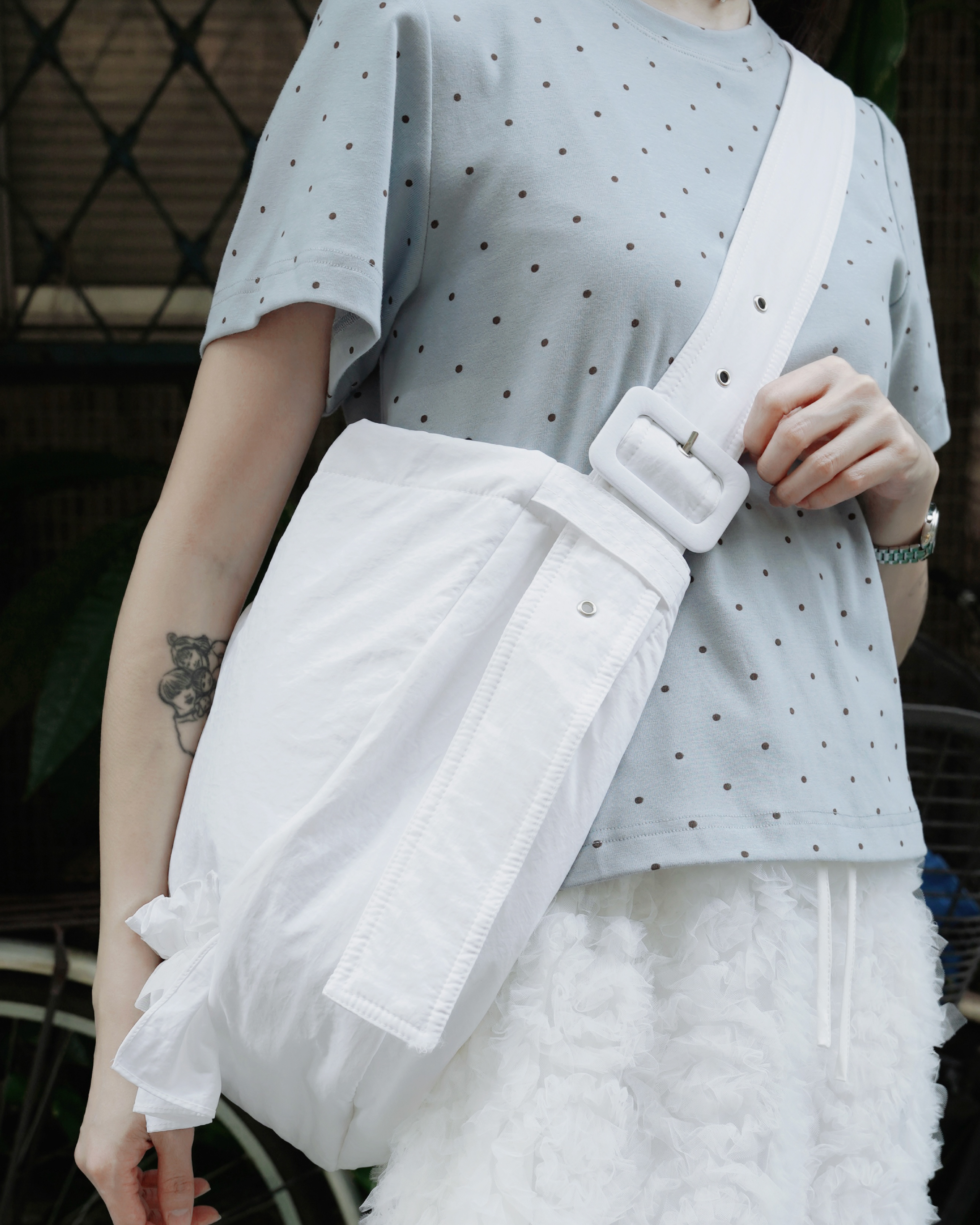 【 Kiki.co made 】Carry a Little Joy Crossbody Bag - Ivory