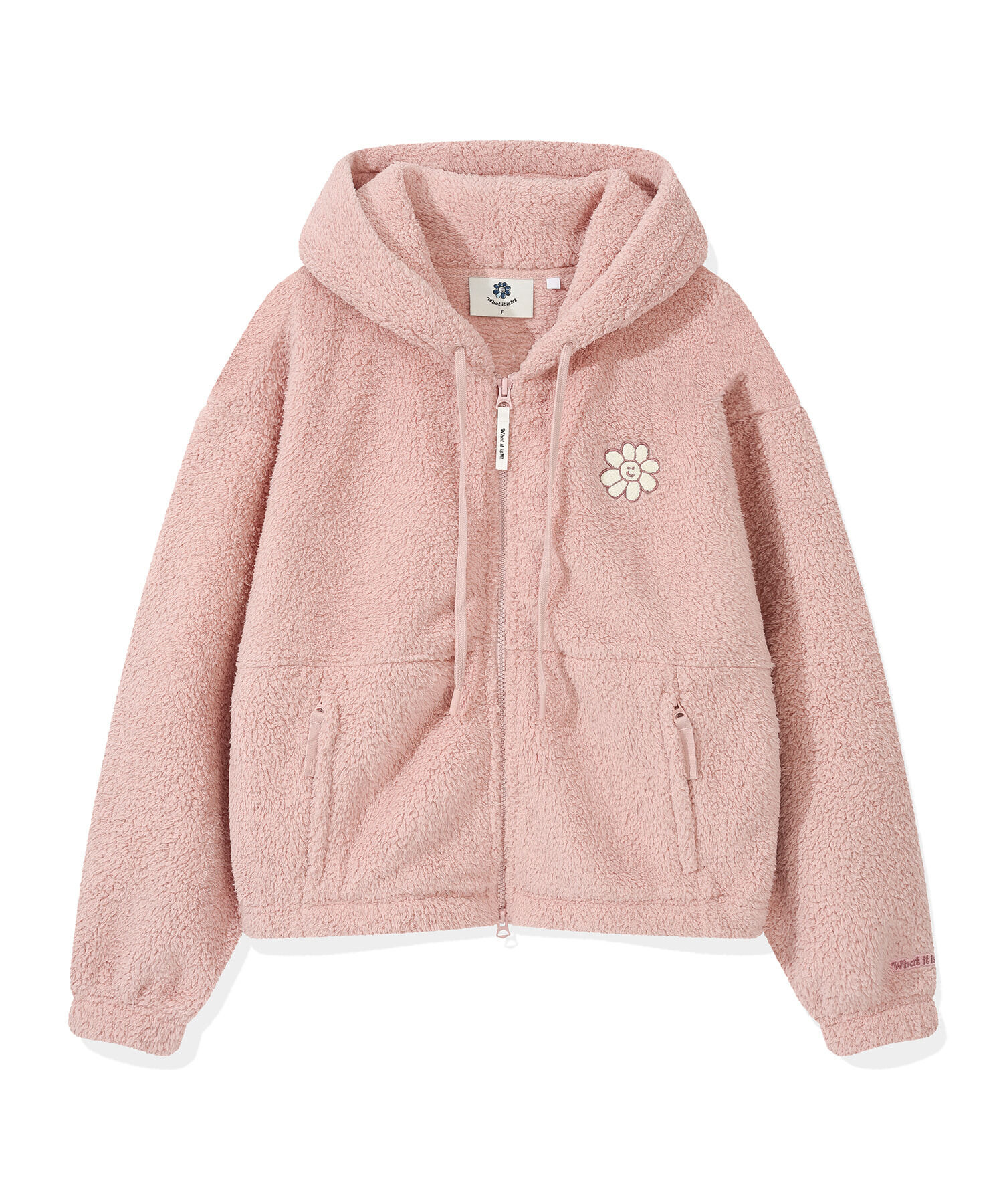 【隨時截單！限時優惠預訂】韓國WHAT IT ISN'T WOMEN FLORY FLEECE ZIP-UP JUMPER（2色）