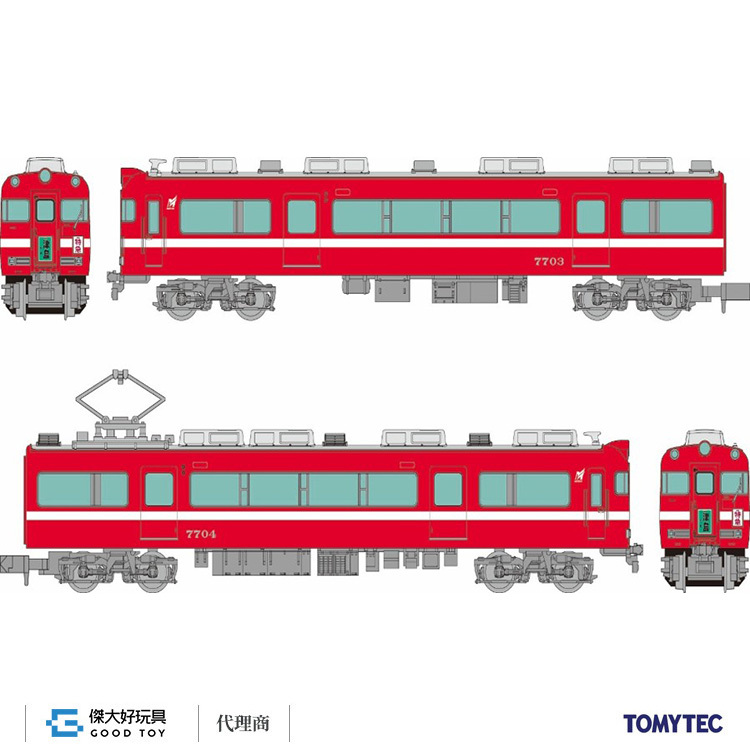 TOMYTEC 332374 名古屋鐵道（名鐵）7700系 白帶塗裝 2輛組 A