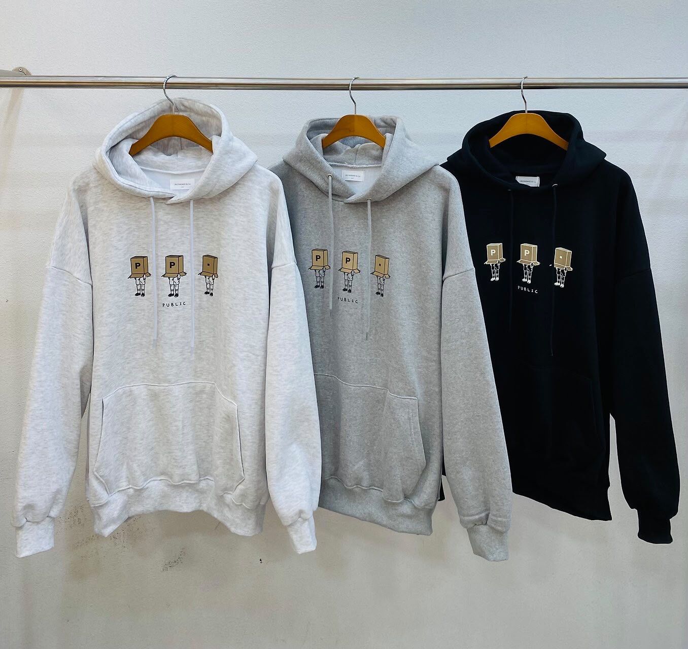 OverSize英文字圖案連帽衛衣(薄抓毛底) UNSTANDARD-173T