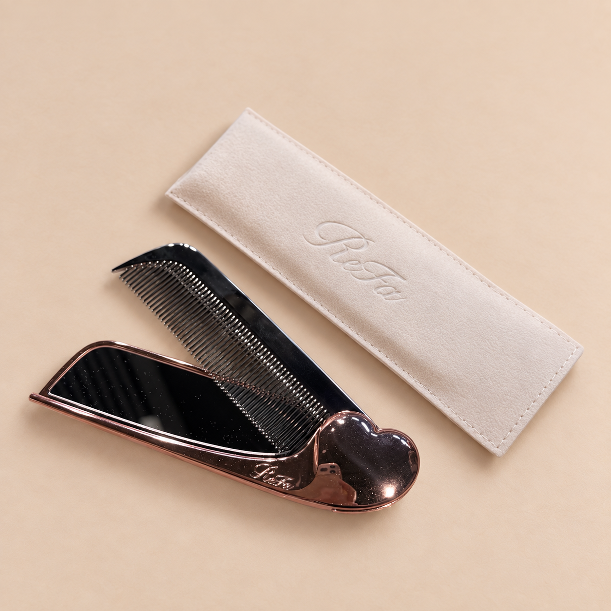 ReFa HEART Mirror COMB Aira 抗靜電心型瀏海鏡梳(連鏡款)