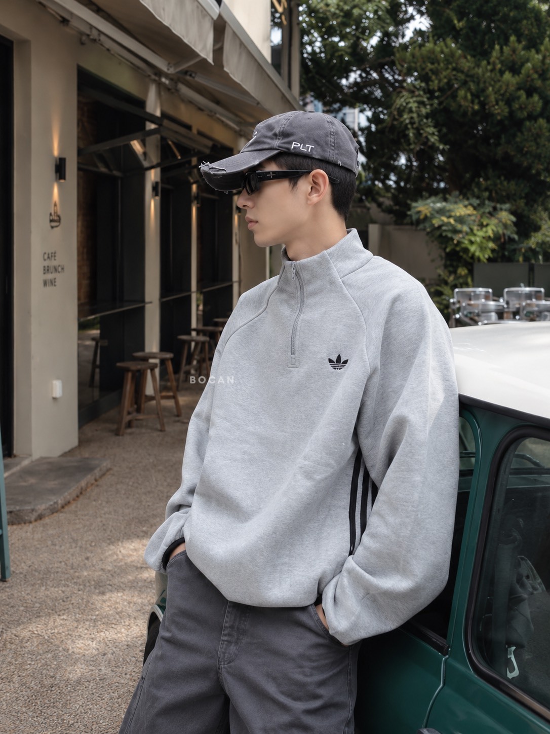 ADIDAS ORIGINALS ADICOLOR SS25 科技棉 半開襟 拉鍊 長袖 男款
