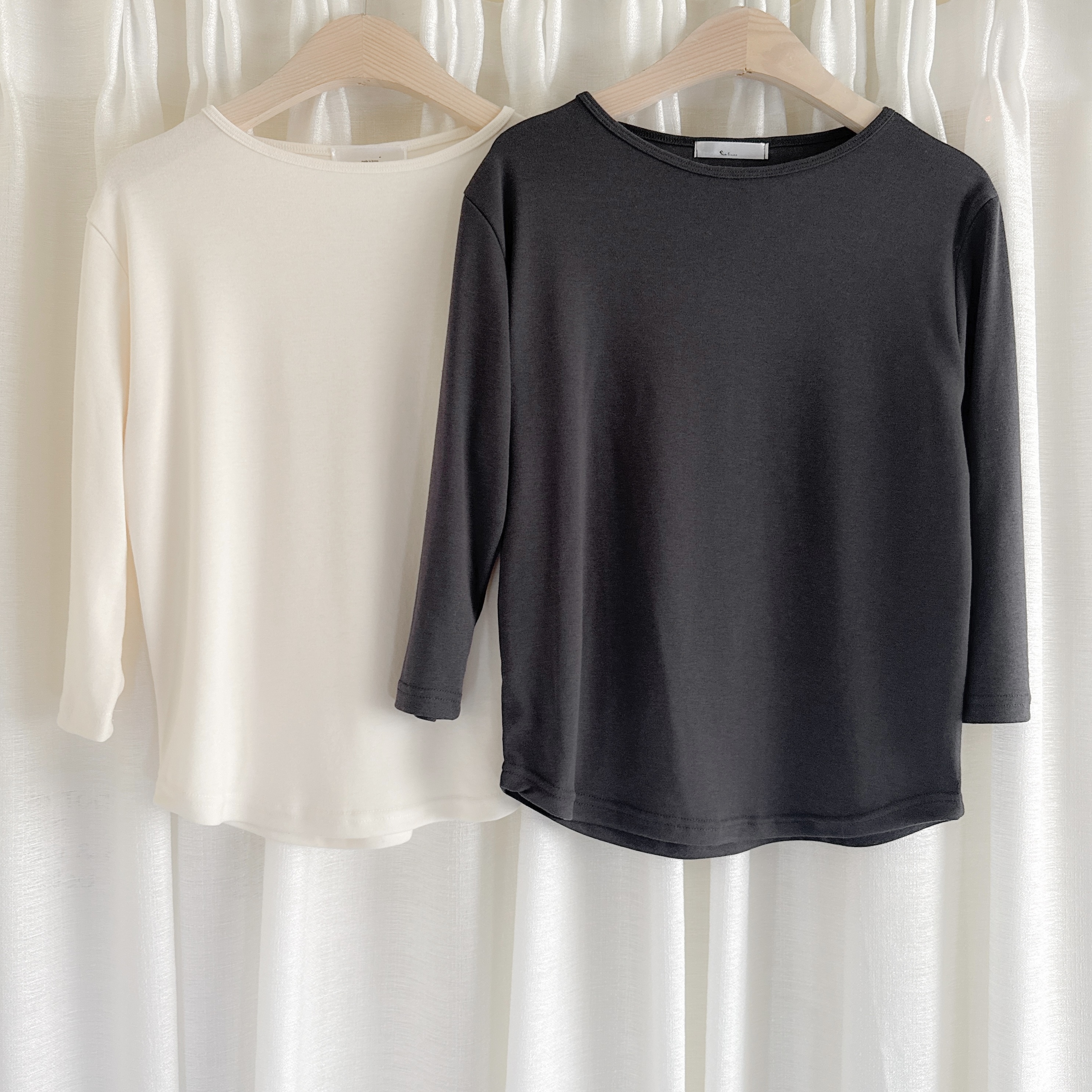 簡約船領中袖棉tee