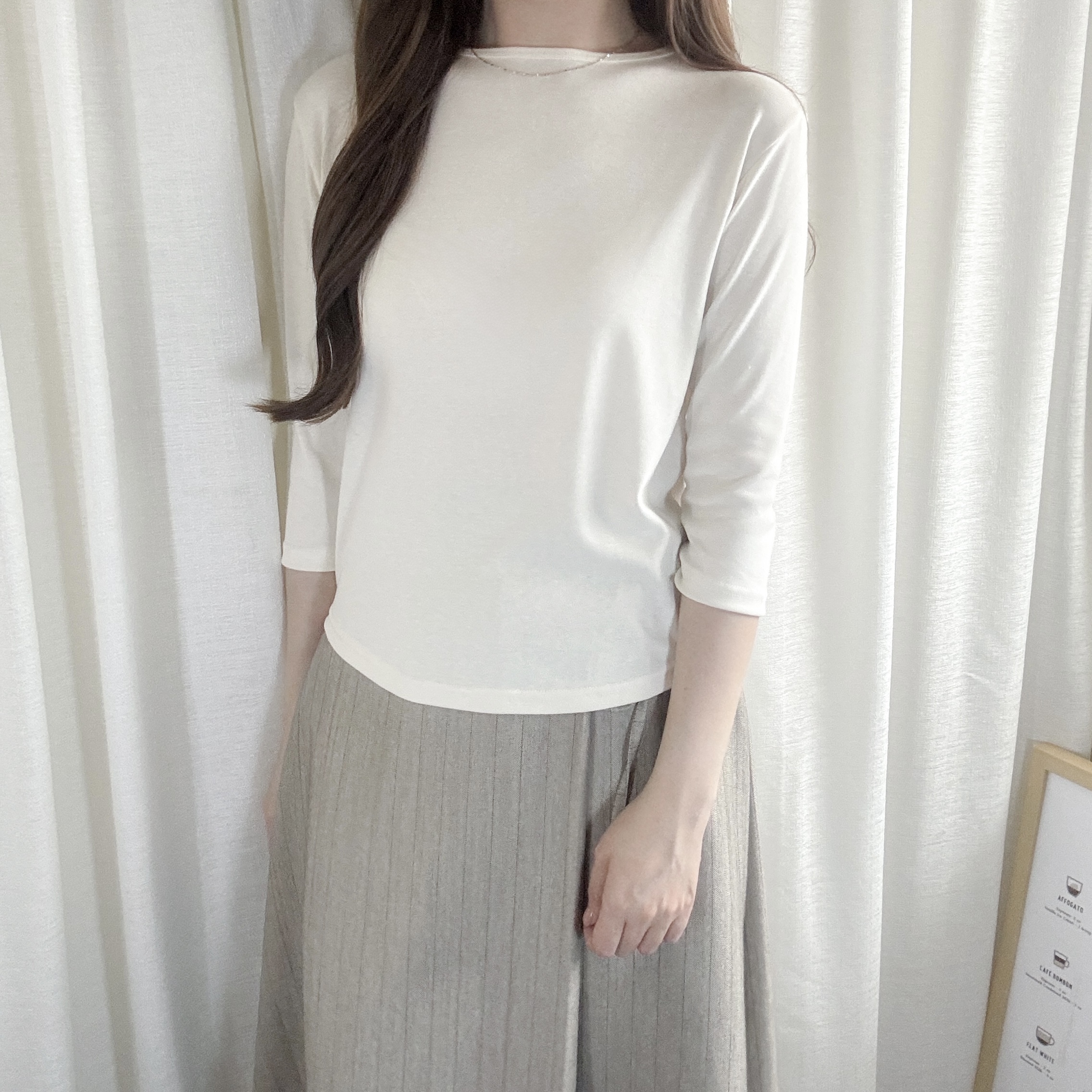 簡約船領中袖棉tee