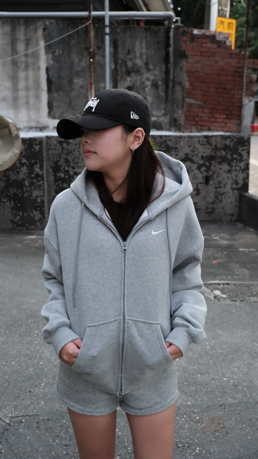 Nike 抓絨連帽長袖 連帽外套 灰色 KARINA同款 IM8085-063
