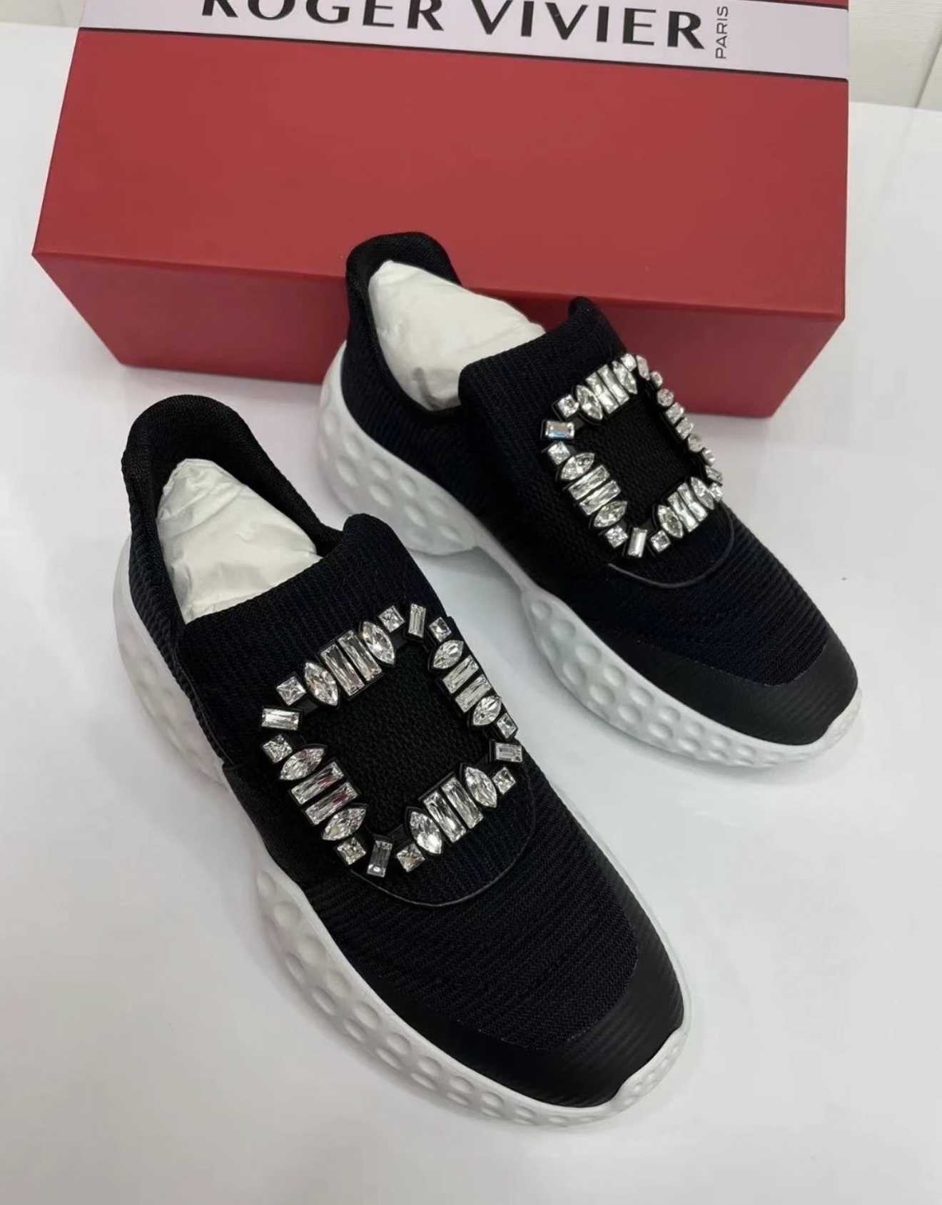 Roger Vivier Viv light sneakers strass black