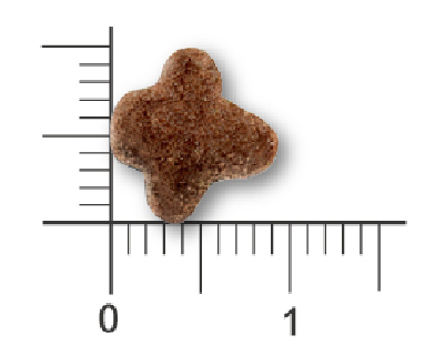 草原傳奇®幼貓雞肉＋南極磷蝦配方顆粒，直徑約9.5mm、厚度約4.5mm