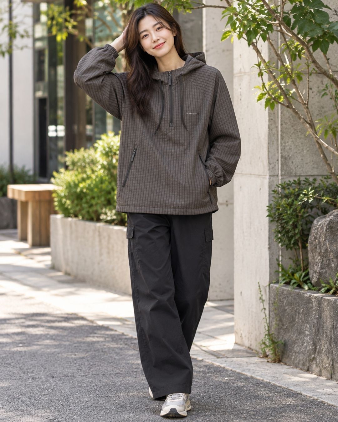 【預購】Snow Peak Check Seersucker Women's Anorak 格紋泡泡紗連帽衫 女款 S26FWFAN09