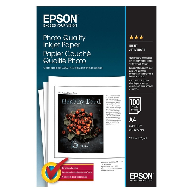 C13S041061 Epson Photo Quality Inkjet Paper –A4 (100)