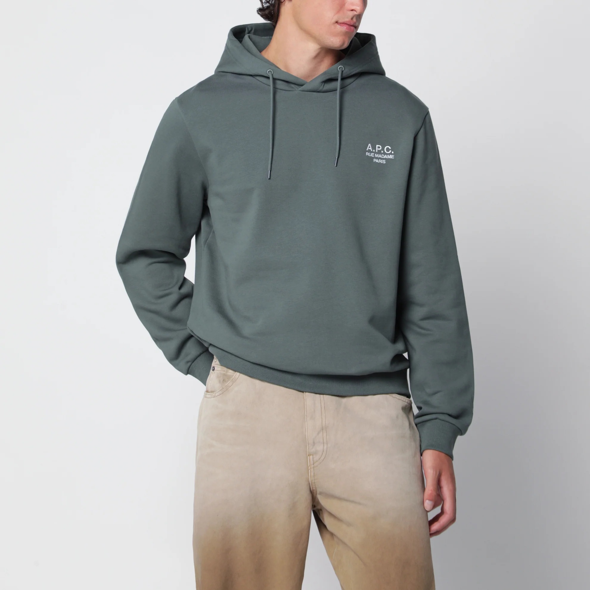 1FF0918-092 [A.P.C.] Rue Madame 運動衫 灰綠色／白色 #COHBV-M27914UCO (EU)