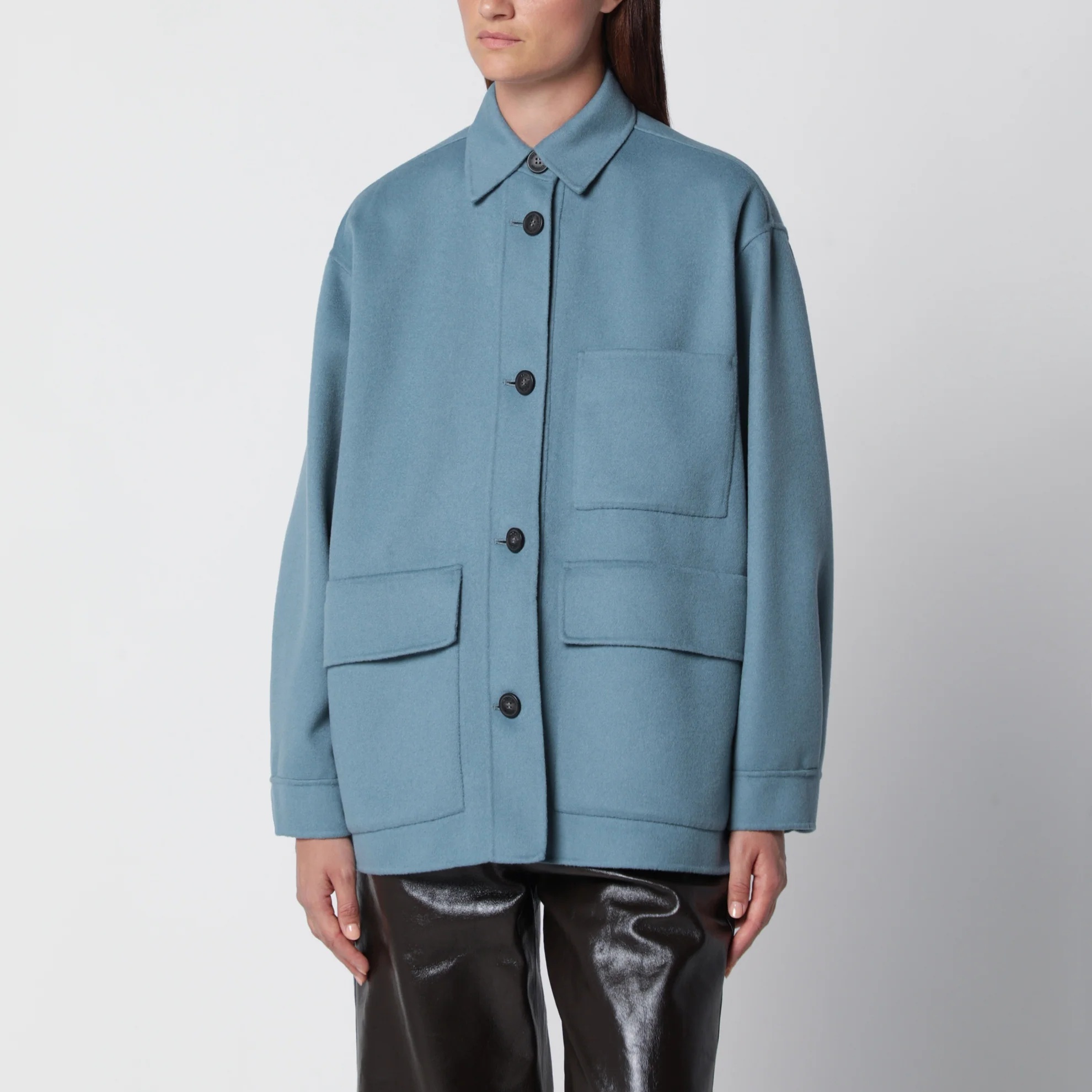 1FF0918-101 [MAX MARA WEEKEND] 初剪羊毛襯衫式外套 藍色 #WKDFOLKWO (EU)