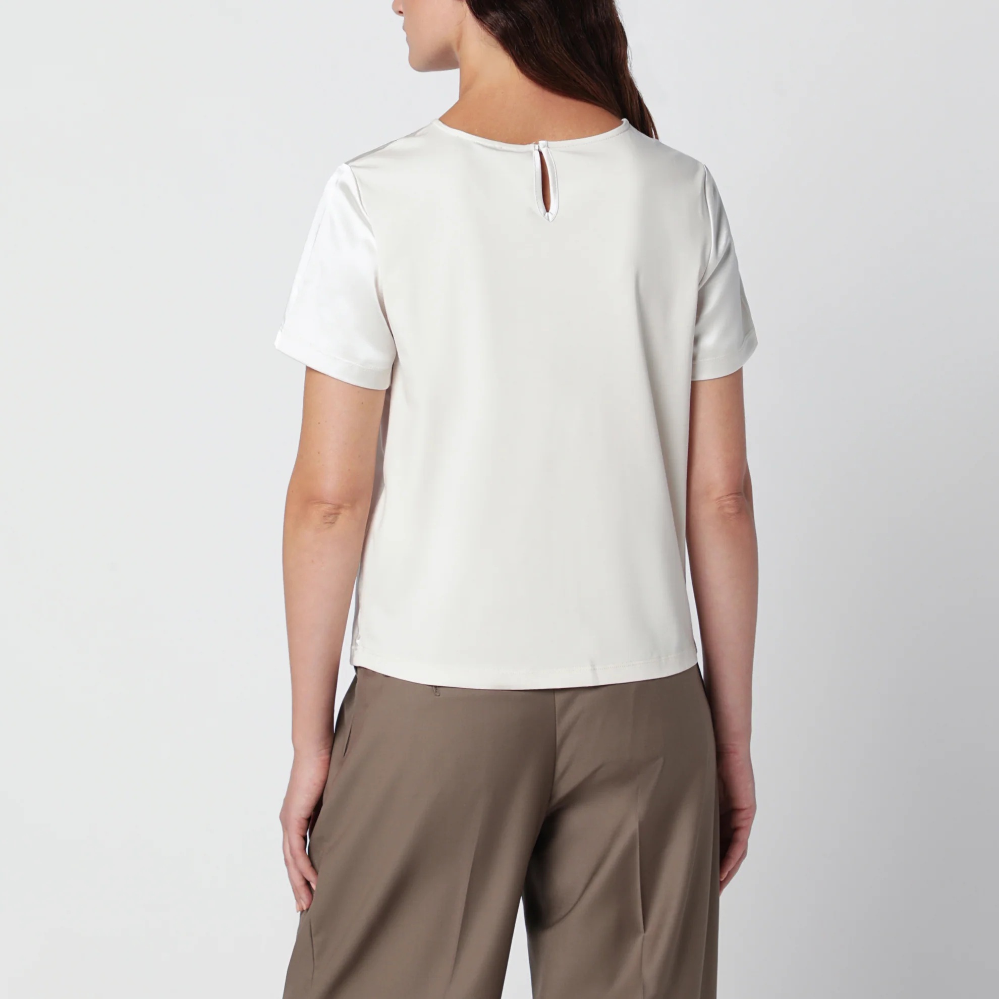 1FF0918-103 [MAX MARA WEEKEND] 緞面圓領 T 恤 奶油白 #WKDGILBERTPL (EU)