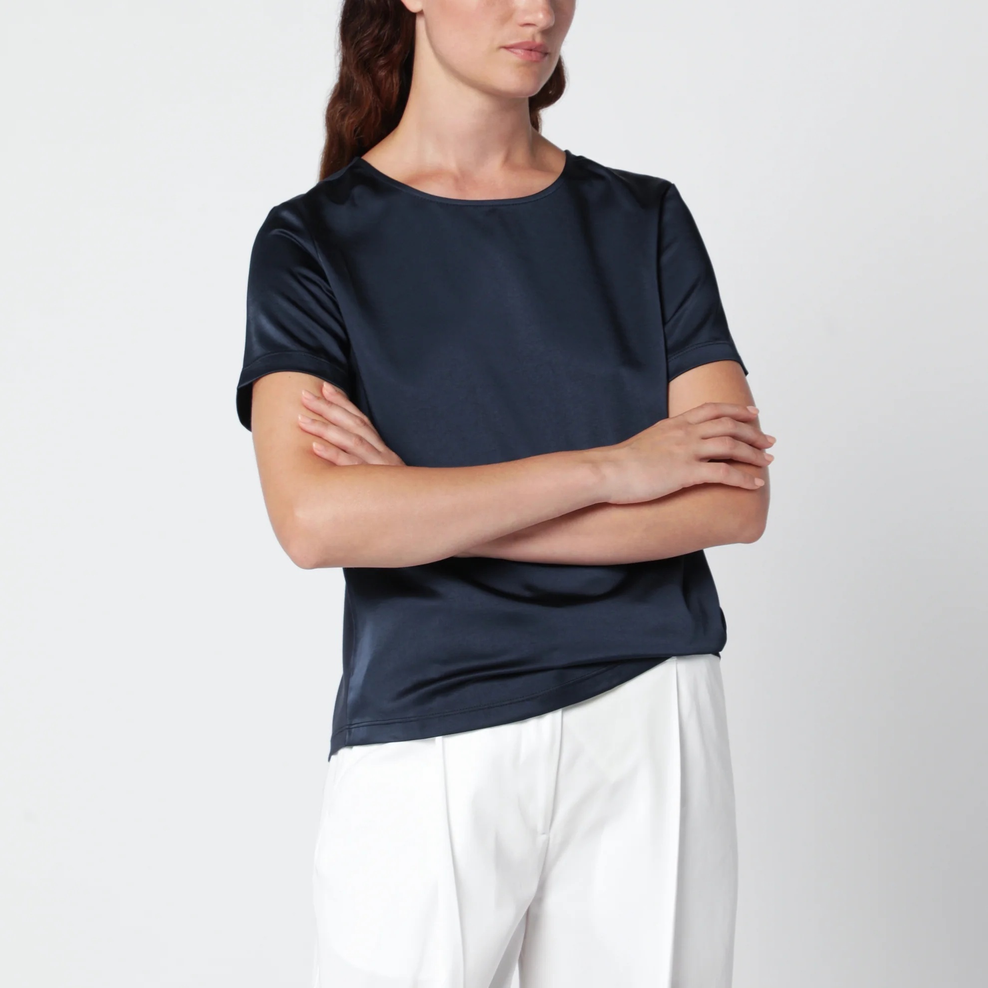 1FF0918-105 [MAX MARA WEEKEND] 緞面圓領 T 恤 藍色 #WKDGILBERTPL (EU)