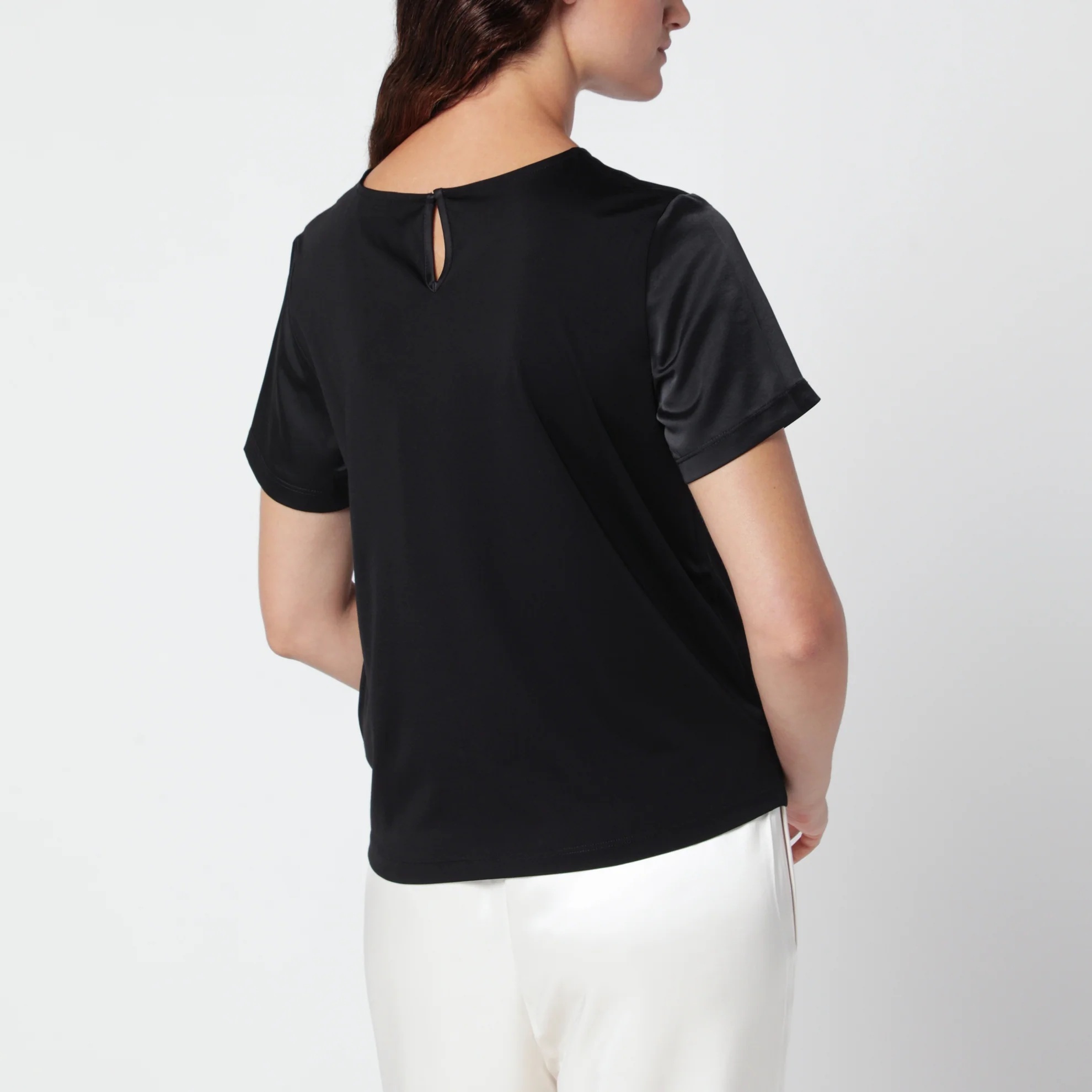 1FF0918-106 [MAX MARA WEEKEND] 緞面圓領 T 恤 黑色 #WKDGILBERTPL (EU)