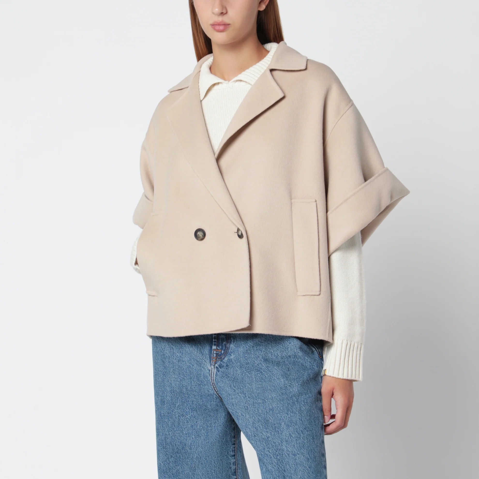 1FF0918-109 [MAX MARA WEEKEND] 短款羊毛呢大衣 杏仁色 #WKDNEOWO (EU)