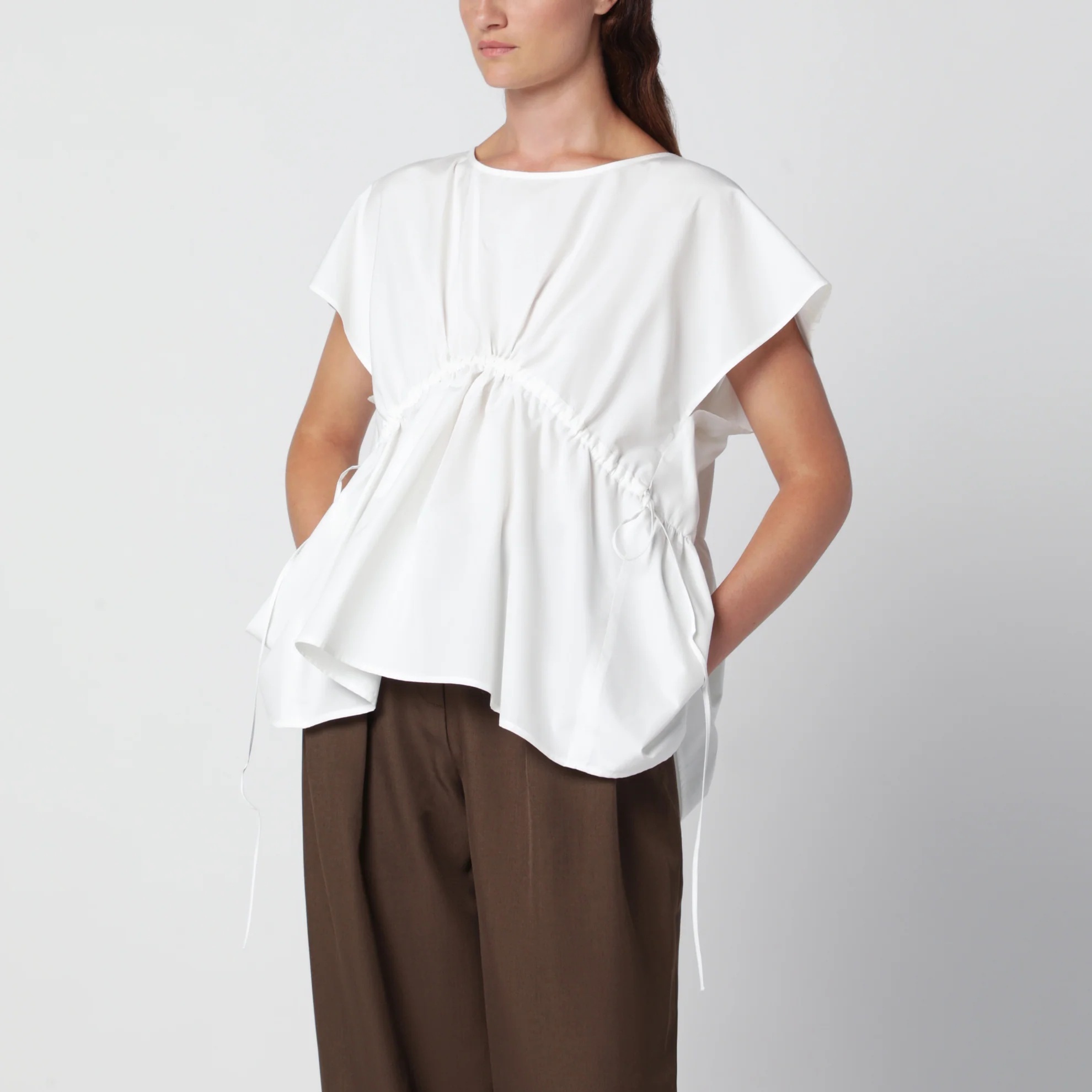 1FF0918-112 [MAX MARA WEEKEND] 棉質府綢上衣 白色 #WKDPANDACO (EU)