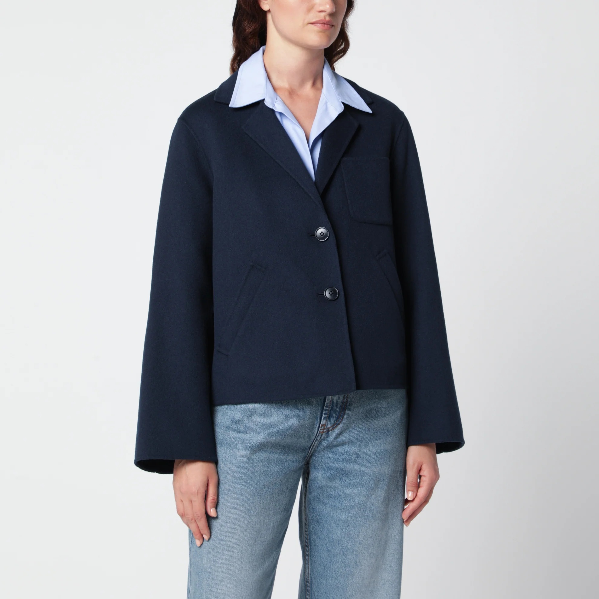 1FF0918-115 [MAX MARA WEEKEND] 短款羊毛混紡外套 藍色 #WKDPELOTAWO (EU)