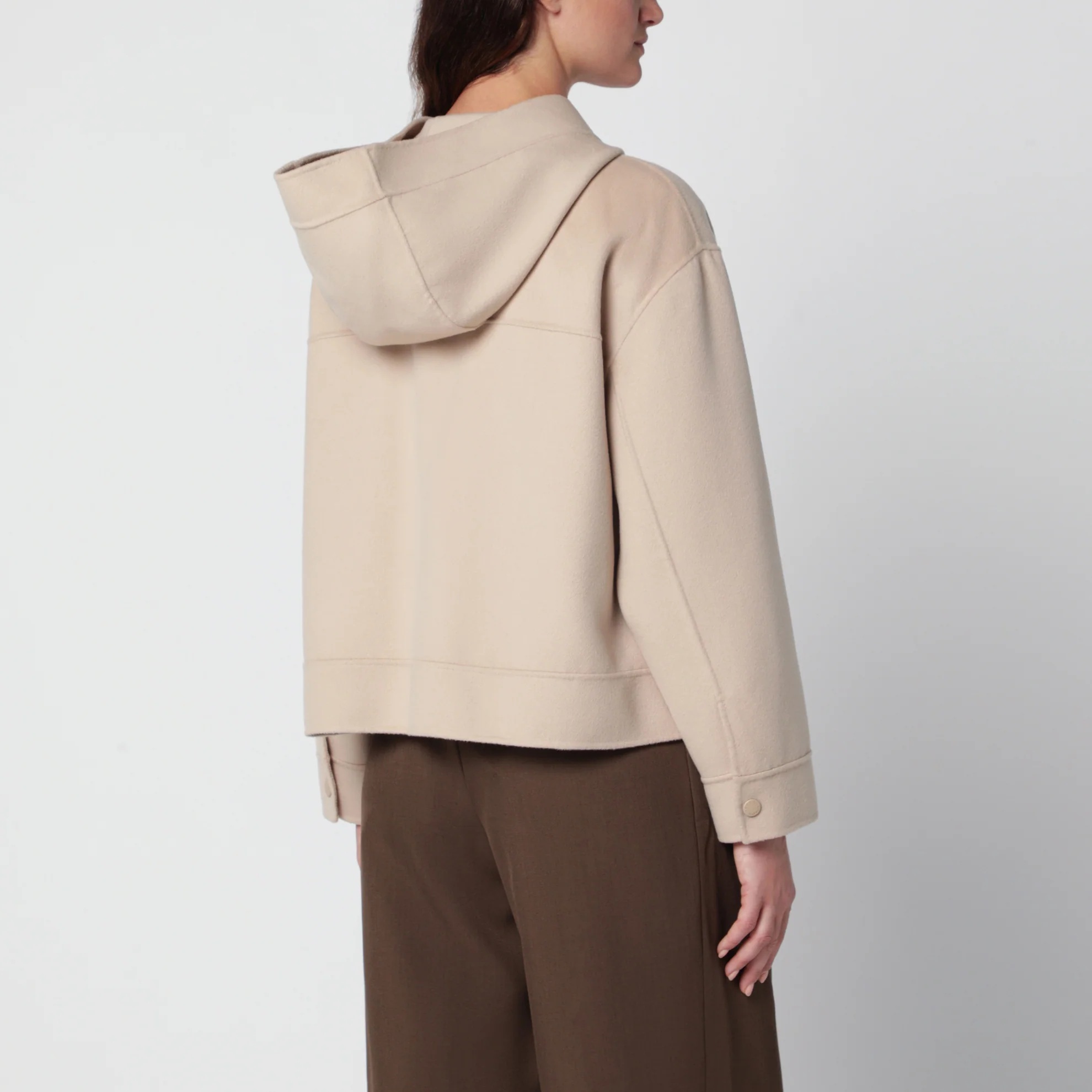 1FF0918-120 [MAX MARA WEEKEND] 連帽初剪羊毛外套 杏仁色 #WKDRIDENTEWO (EU)