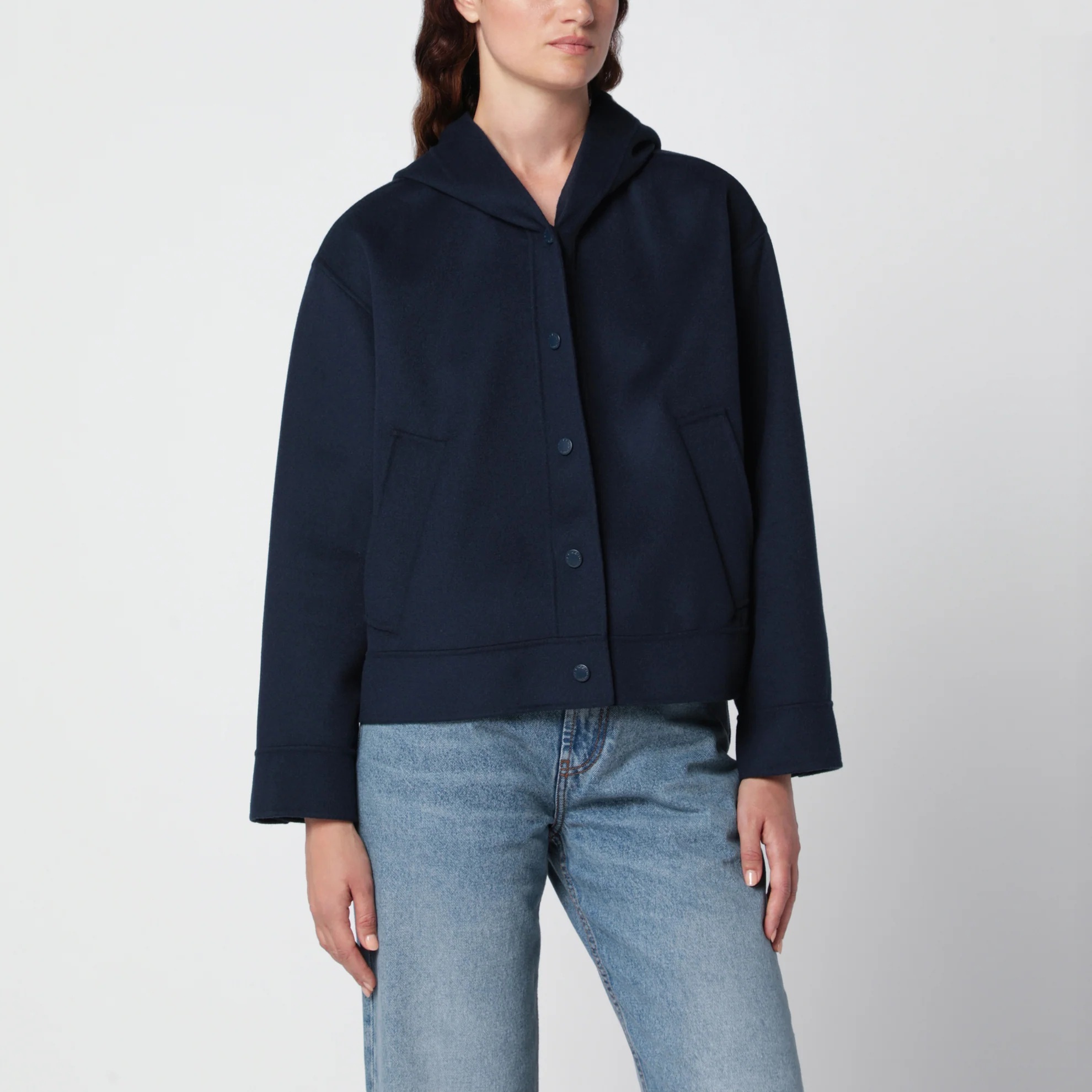 1FF0918-121 [MAX MARA WEEKEND] 連帽初剪羊毛外套 藍色 #WKDRIDENTEWO (EU)