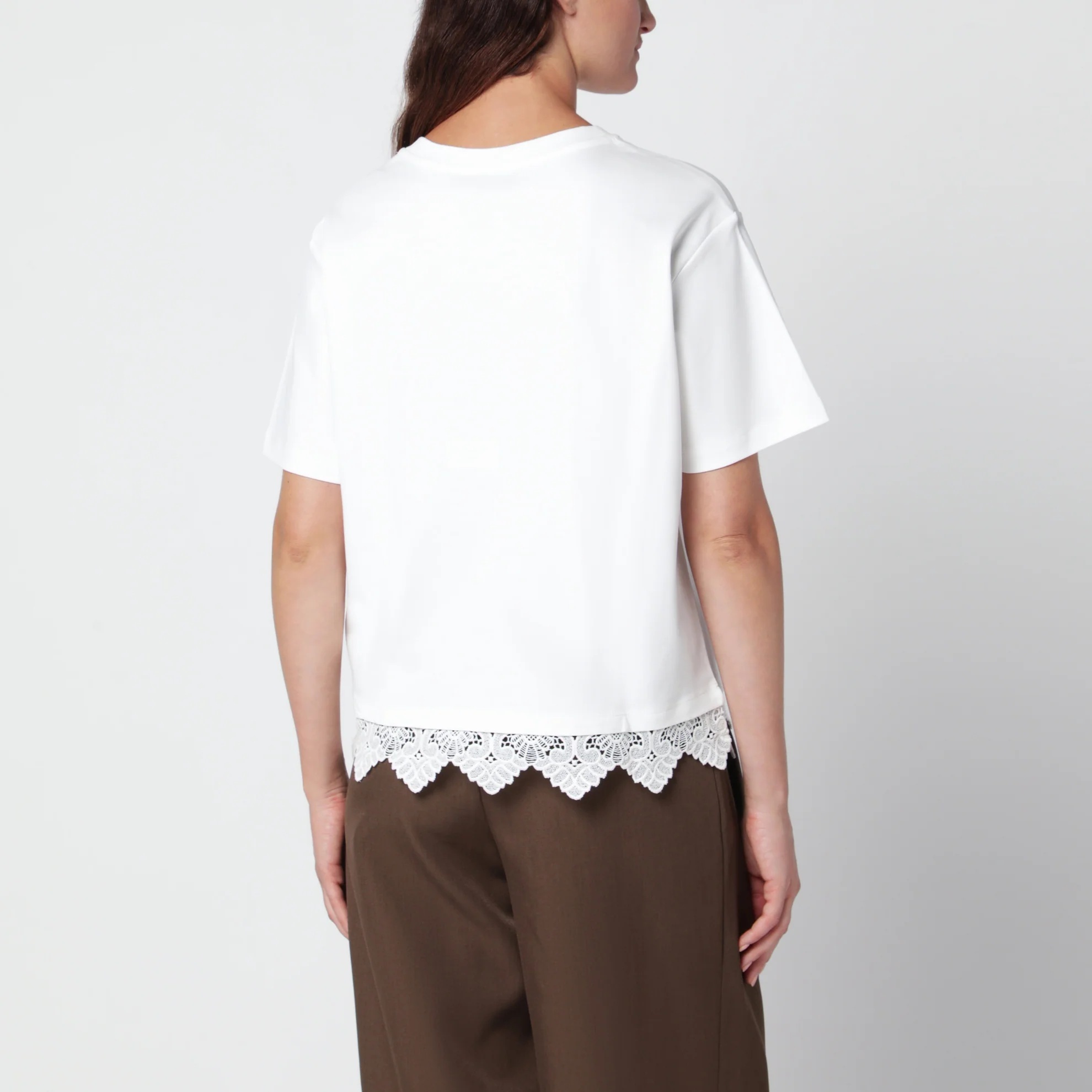 1FF0918-123 [MAX MARA WEEKEND] 花卉刺繡棉質 T 恤 白色 #WKDSALACO (EU)
