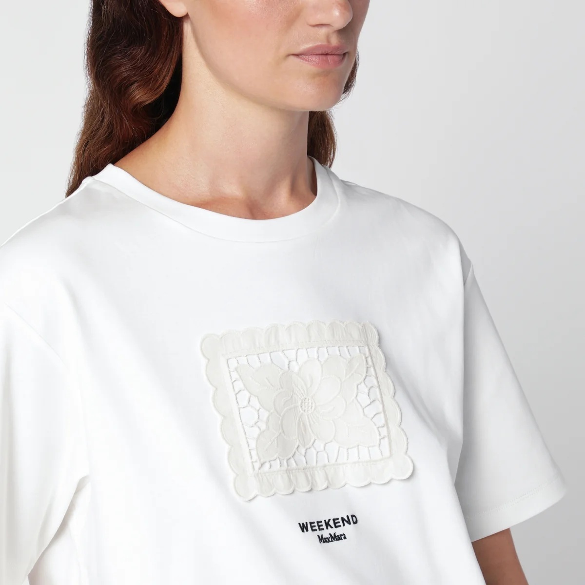 1FF0918-124 [MAX MARA WEEKEND] 花卉刺繡棉質 T 恤 白色 #WKDSALACO (EU)