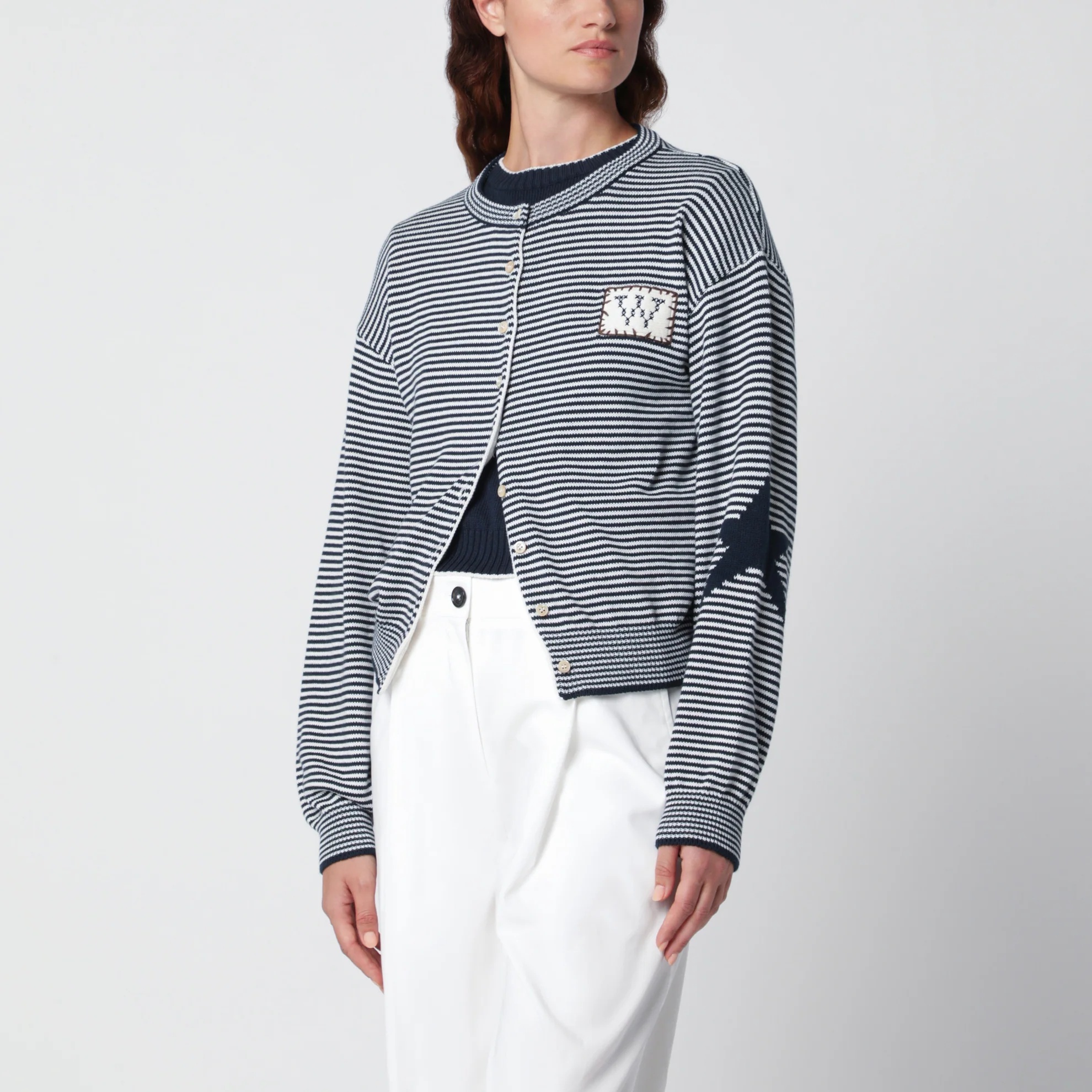 1FF0918-130 [MAX MARA WEEKEND] 嵌花細節棉質開襟外套 藍色 #WKDTEIERACO (EU)