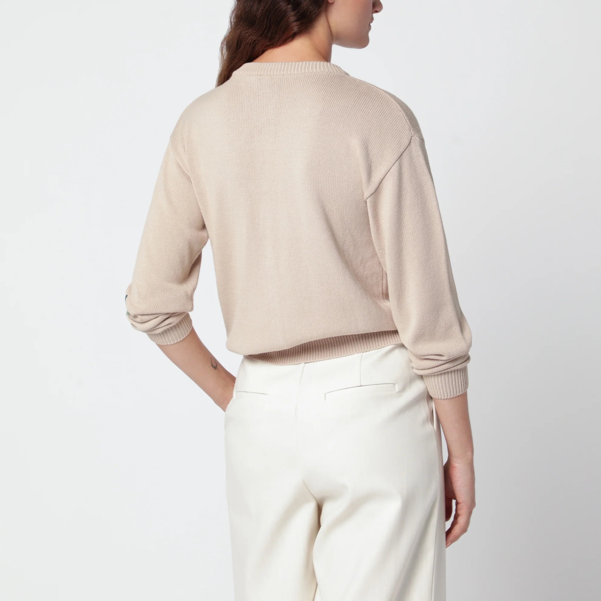 1FF0918-131 [MAX MARA WEEKEND] 嵌花細節棉質開襟外套 杏仁色 #WKDTEIERACO (EU)