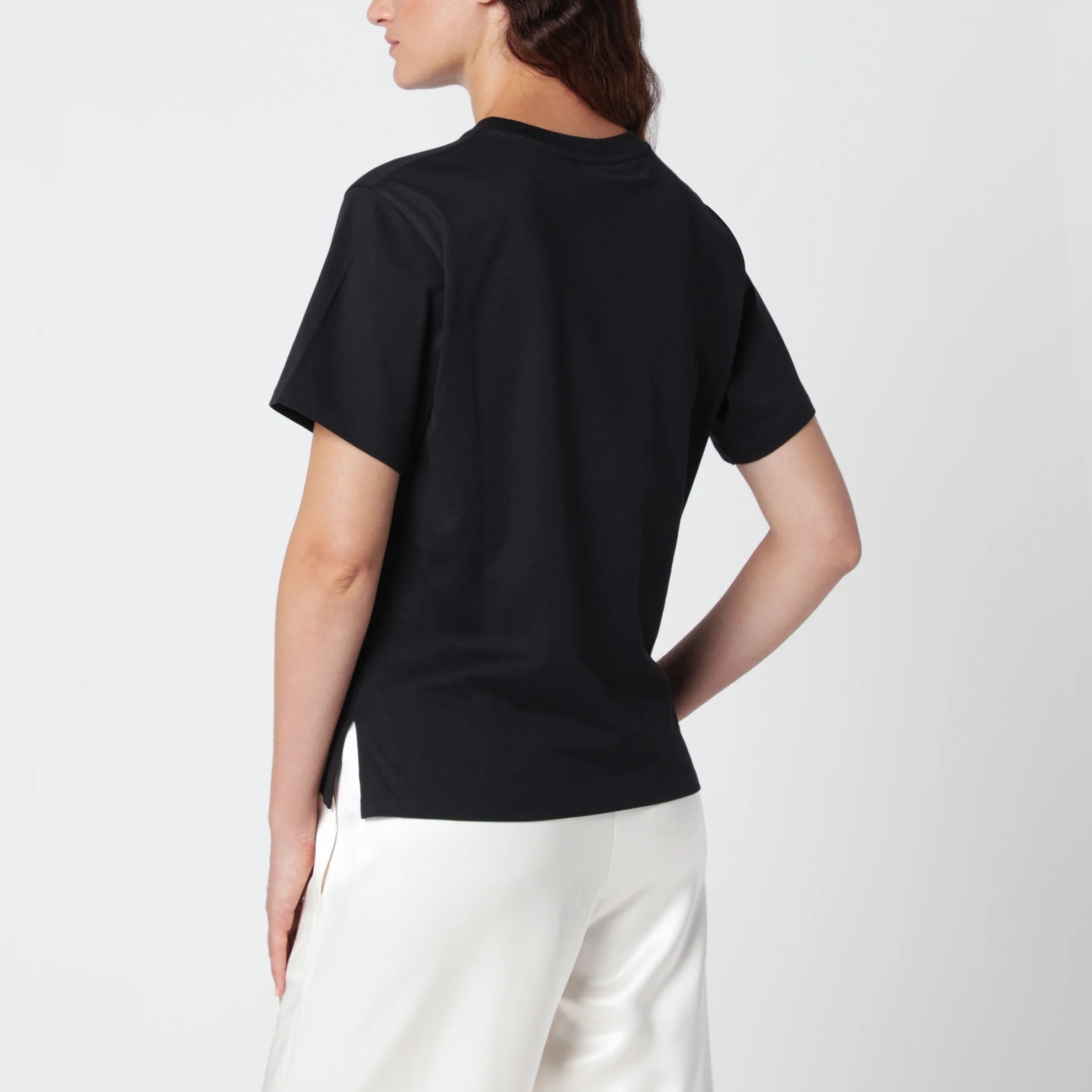 1FF0918-135 [MAX MARA WEEKEND] 標誌刺繡棉質 T 恤 黑色 #WKDVENACOCO (EU)