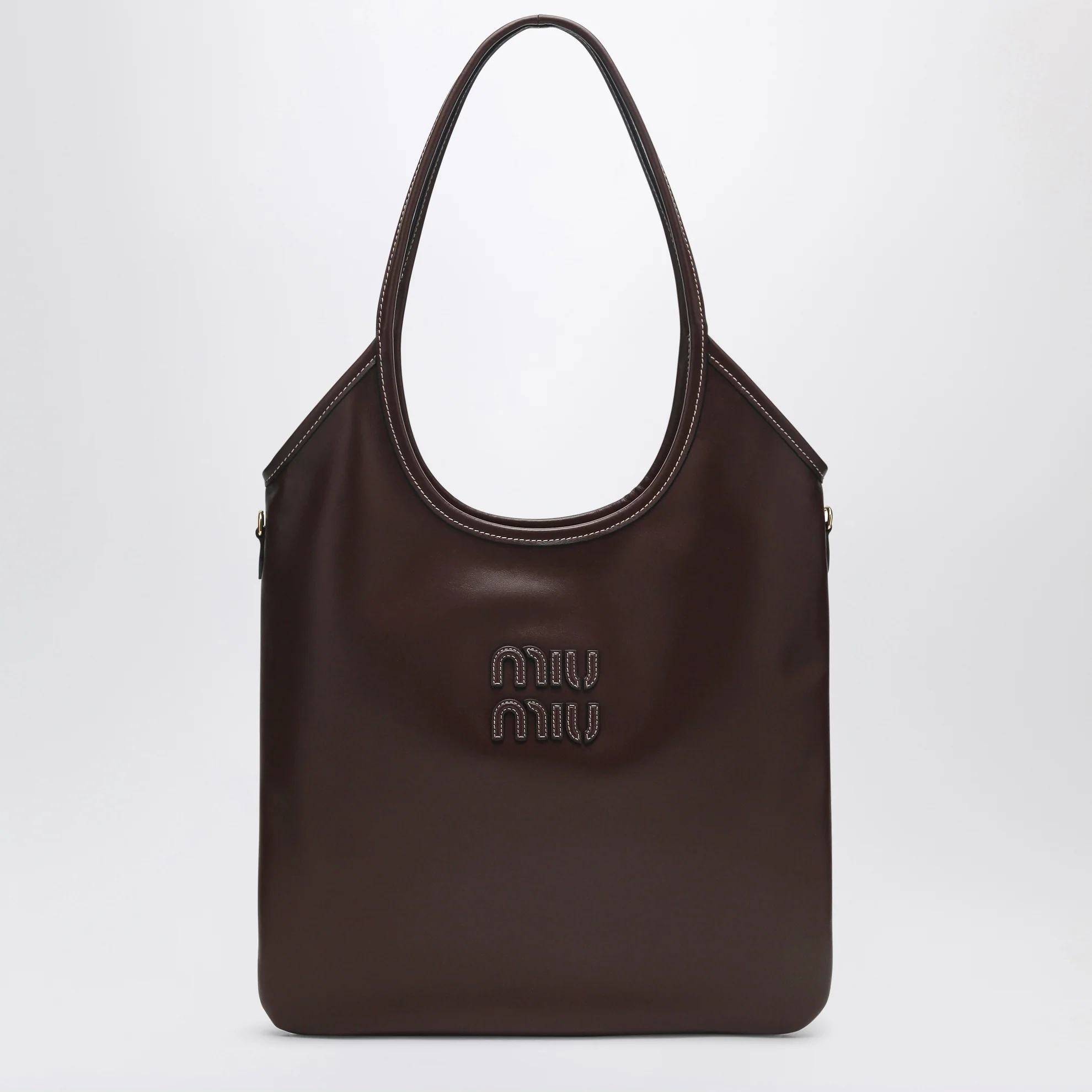 1FF0918-162 [MIU MIU] 皮革托特袋 樹根木色 #5BG231MLN2CRW (EU)
