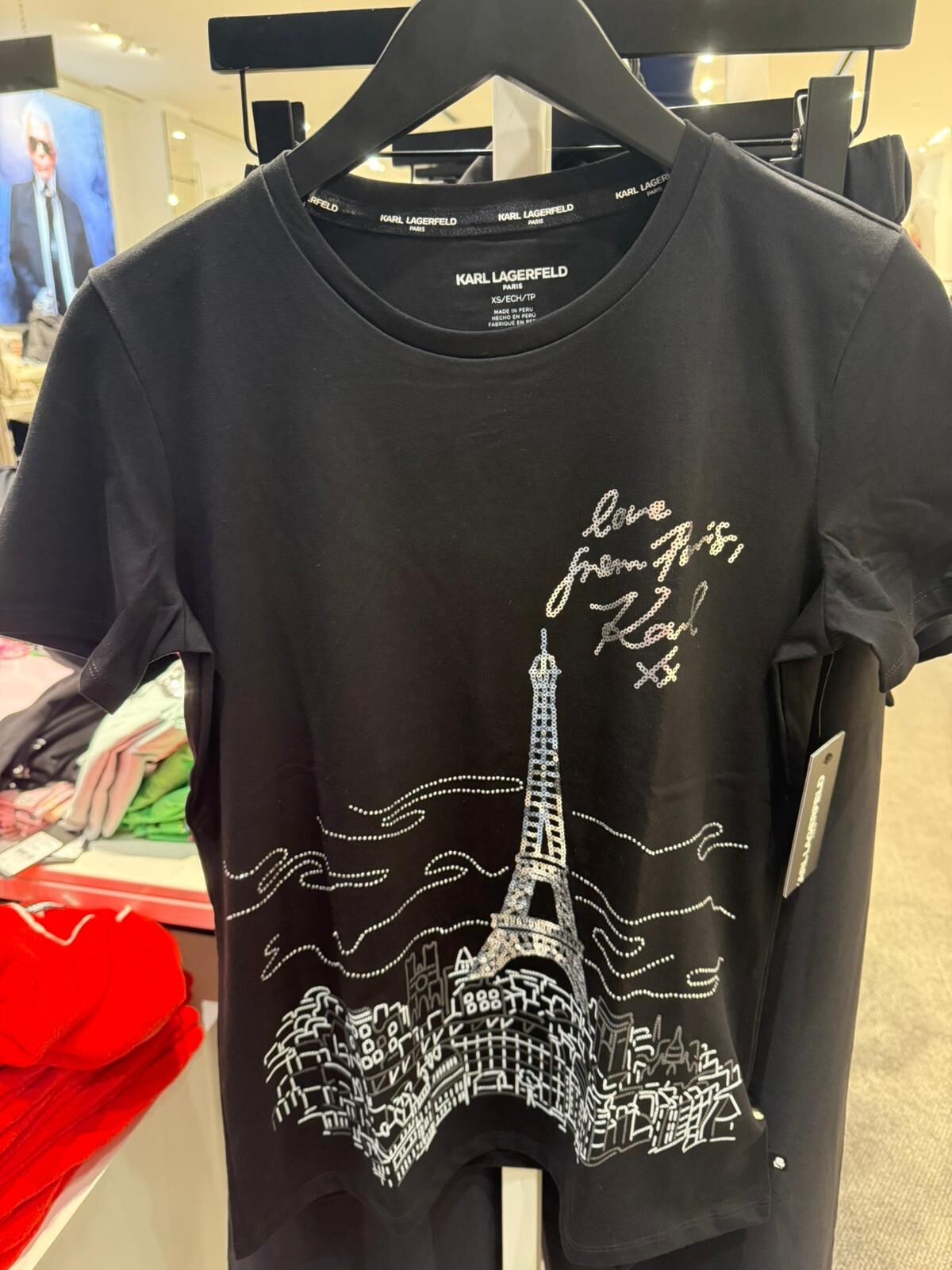 Karl Lagerfeld 女裝鐵塔風景 Tee (黑) KL18
