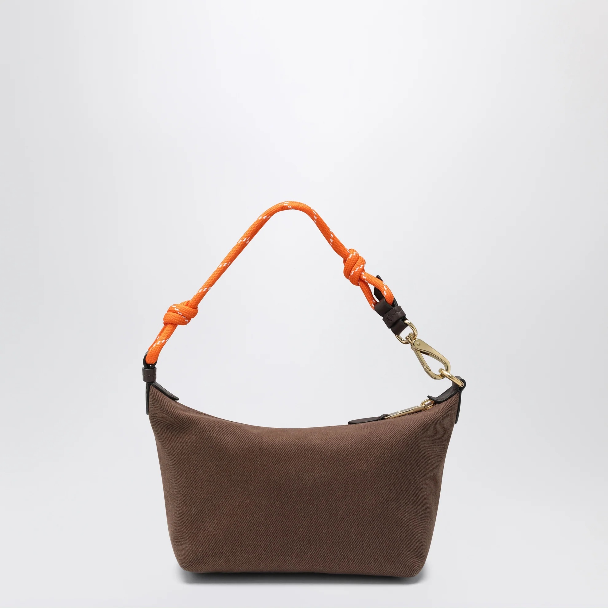 1FF0918-169 [MIU MIU] Gabardine 斜紋布小袋 可可色/橙色 #5NE8412IA7 (EU)