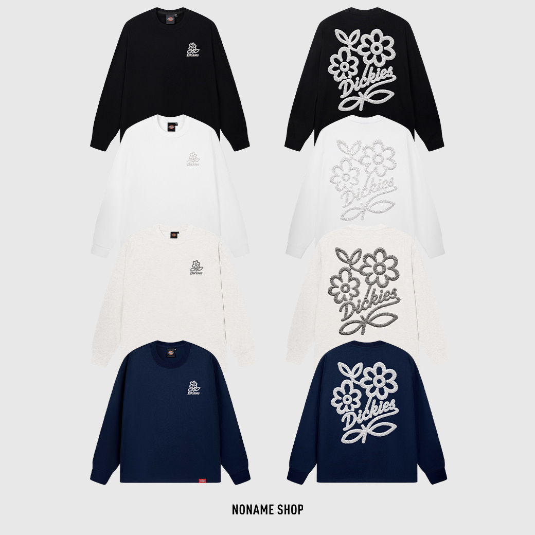 DICKIES 重磅 復古 刺繡 花花 長袖 四色 (男/女同款)