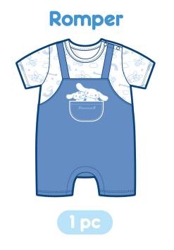 【Petit House】Newborn Collection：Cinnamoroll Fake Two-Piece Light Blue Overalls Baby Bodysuit Romper