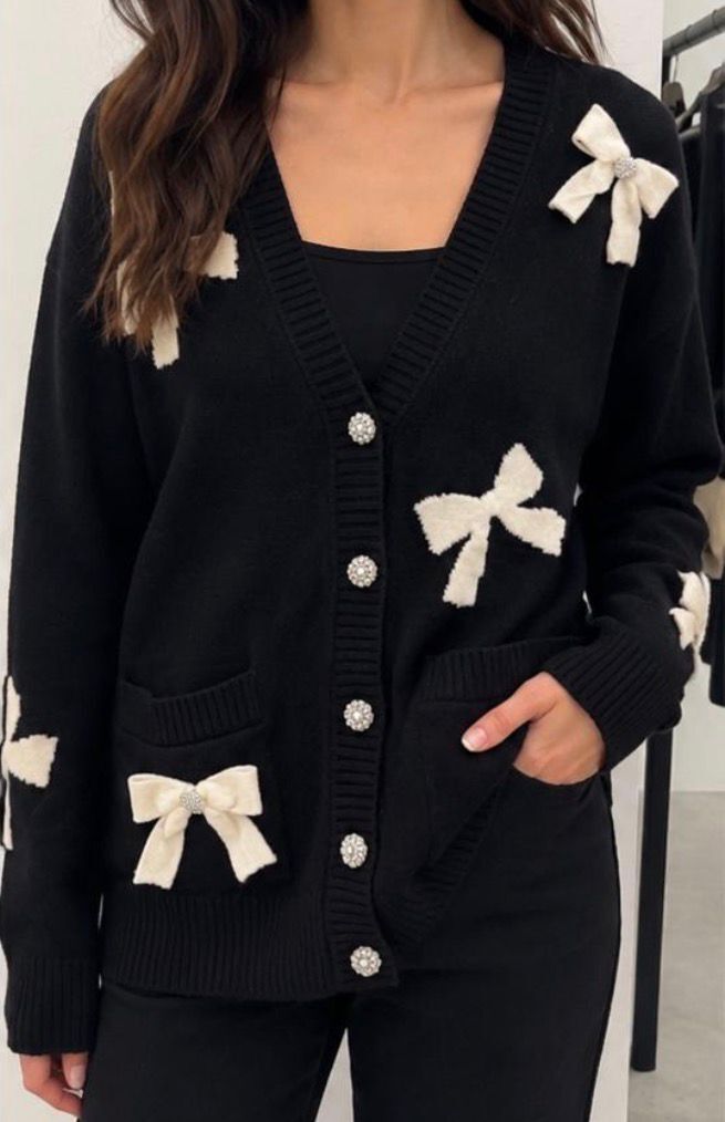 Karl Lagerfeld 女裝新款蝴蝶結外套 (黑) KL33