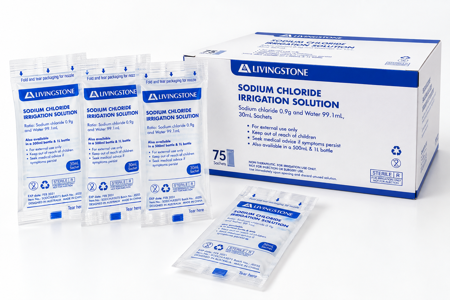 Livingstone 0.9% 無菌生理鹽水 30mL 獨立包裝