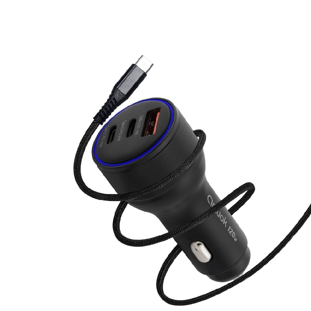 【amuok】All Power 120W 霸力瓦快充車充(TC+TC+USB)