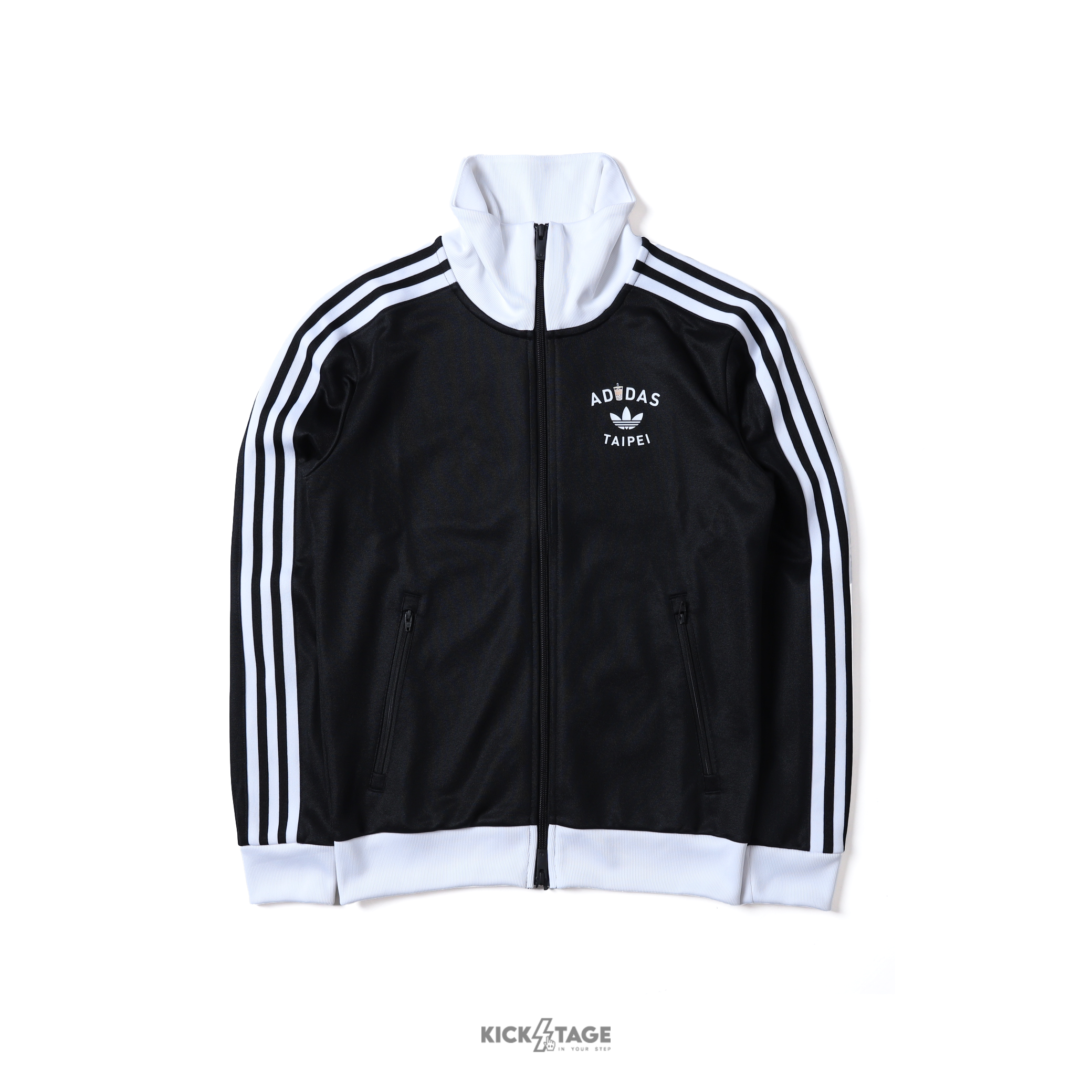 男女款 ADIDAS BUBBLE TEA TT U 黑白 台北限定 珍珠奶茶 珍奶 立領 三葉草 外套【LI3246】ADLP