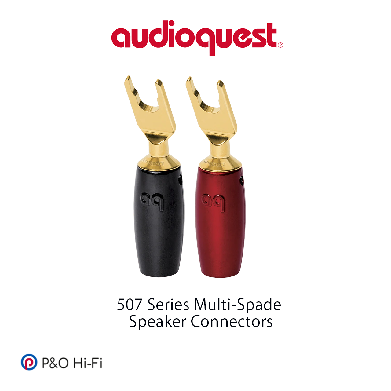 AudioQuest SureGrip® 507 Series Multi-Spade Speaker Connectors(Set of 4) (Gold/Silver)