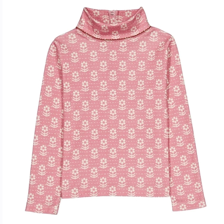 HELLO SIMONE 虛線花朵高領上衣 Twiggy turtleneck Snowdrop Rose