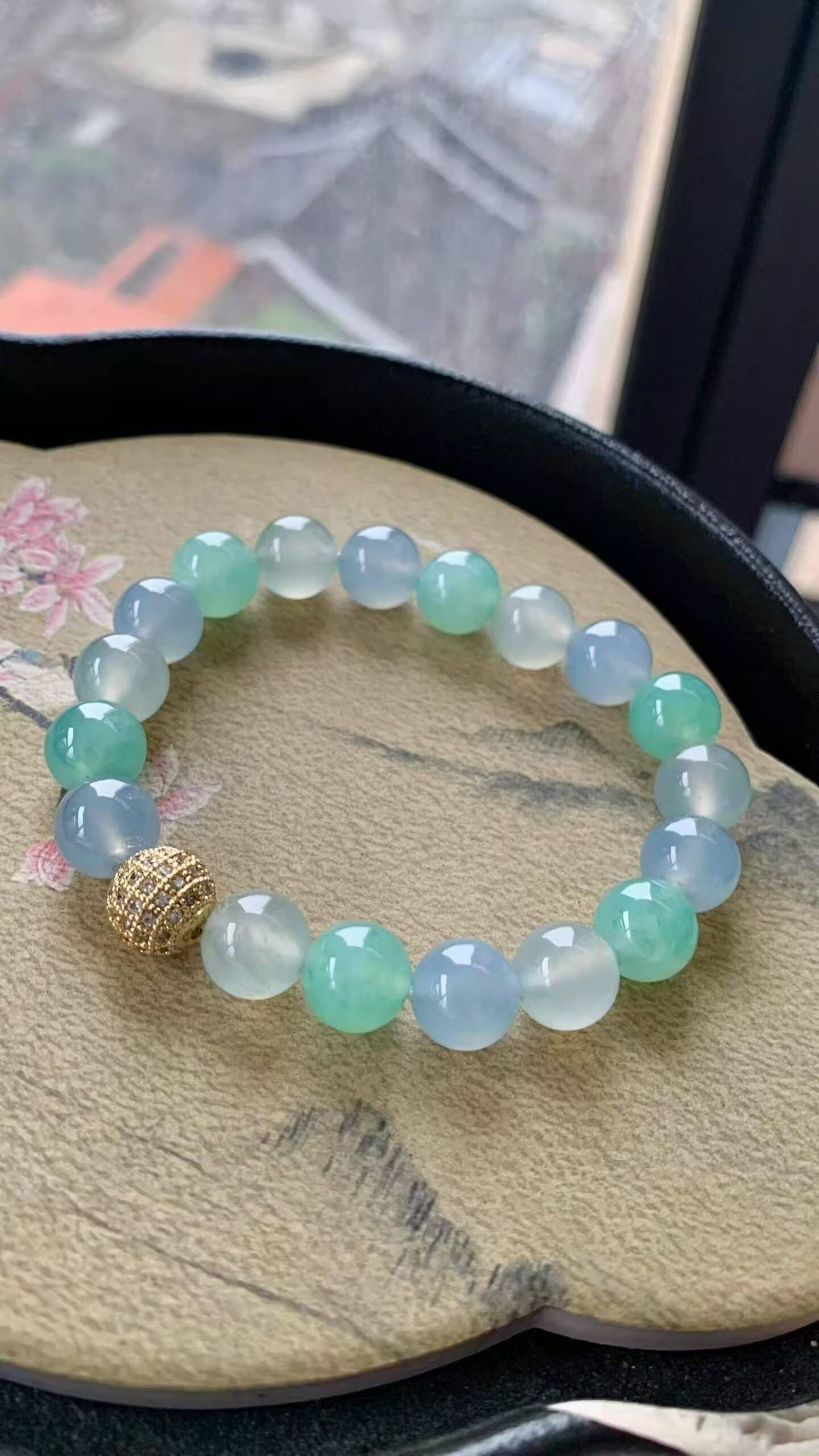 9437 翡翠珠子手串 (9.8-10mm直徑)