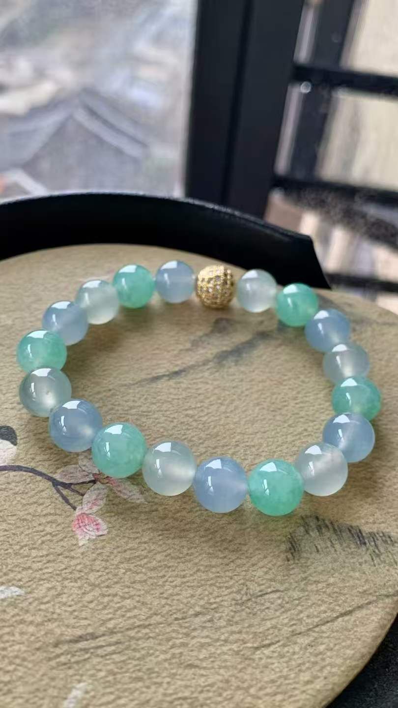 9437 翡翠珠子手串 (9.8-10mm直徑)