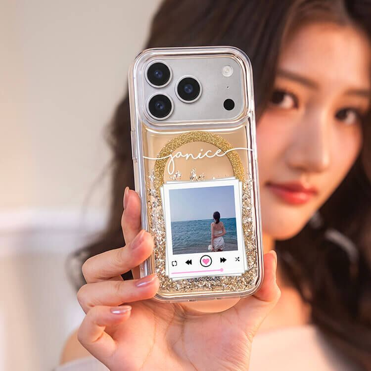 妳的美照 (MagSafe磁吸) 閃耀金鏡面殼 - (訂製名字) iPhone客製化手機殼