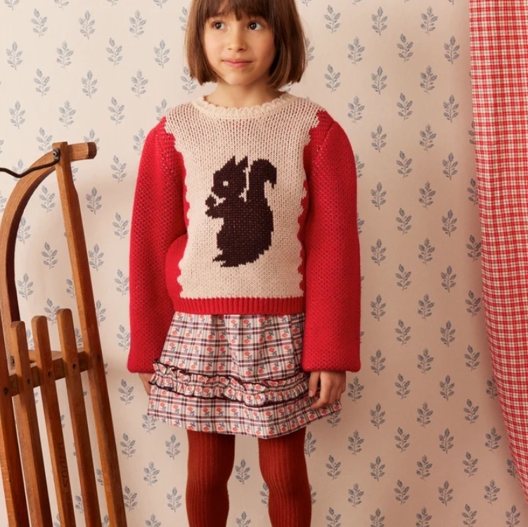 HELLO SIMONE 山茶花格紋荷葉邊短裙 Tina Skirt Camelia Check