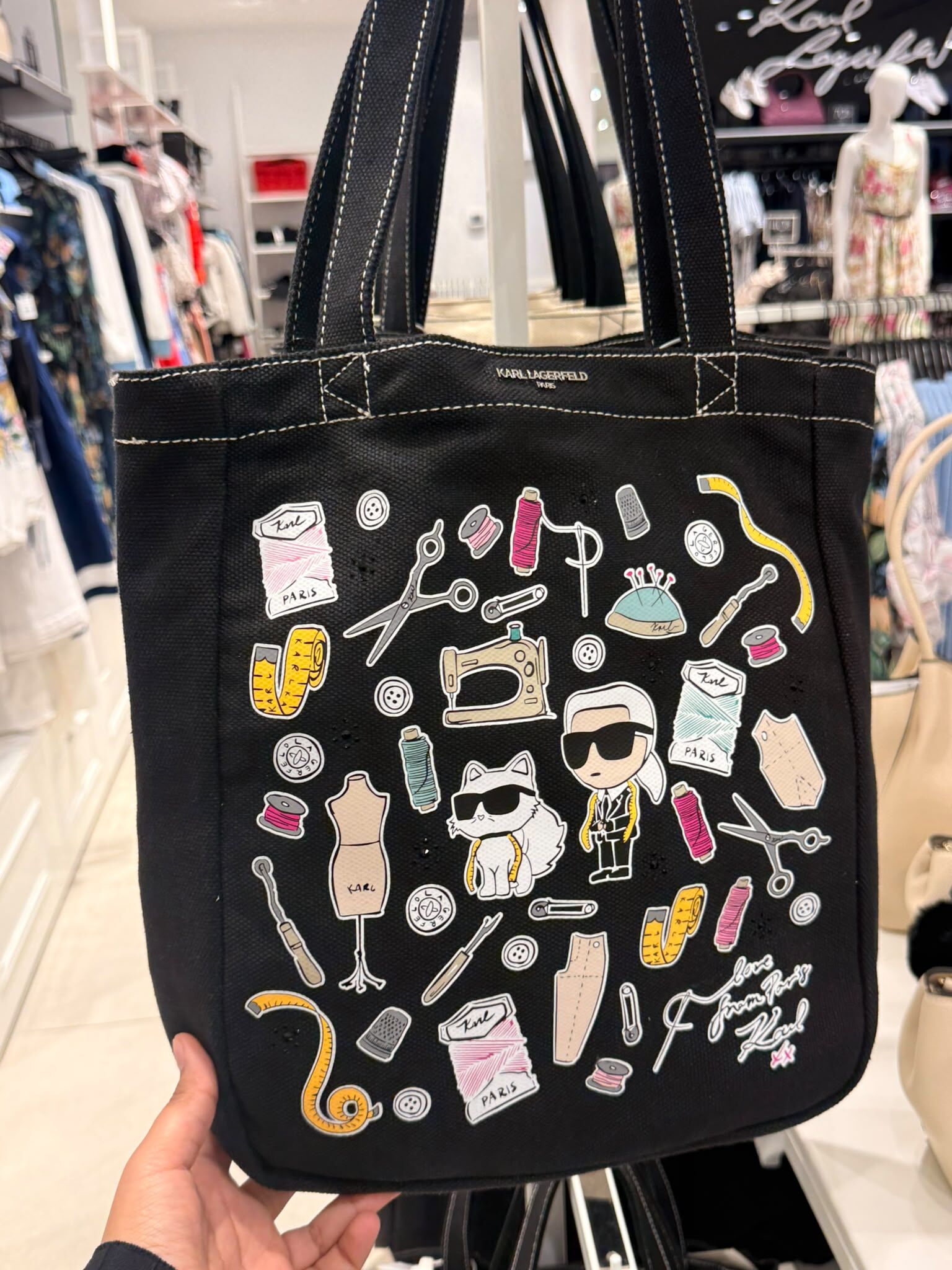 Karl Lagerfeld 薄身Tote Bag (裁缝-黑) KL63
