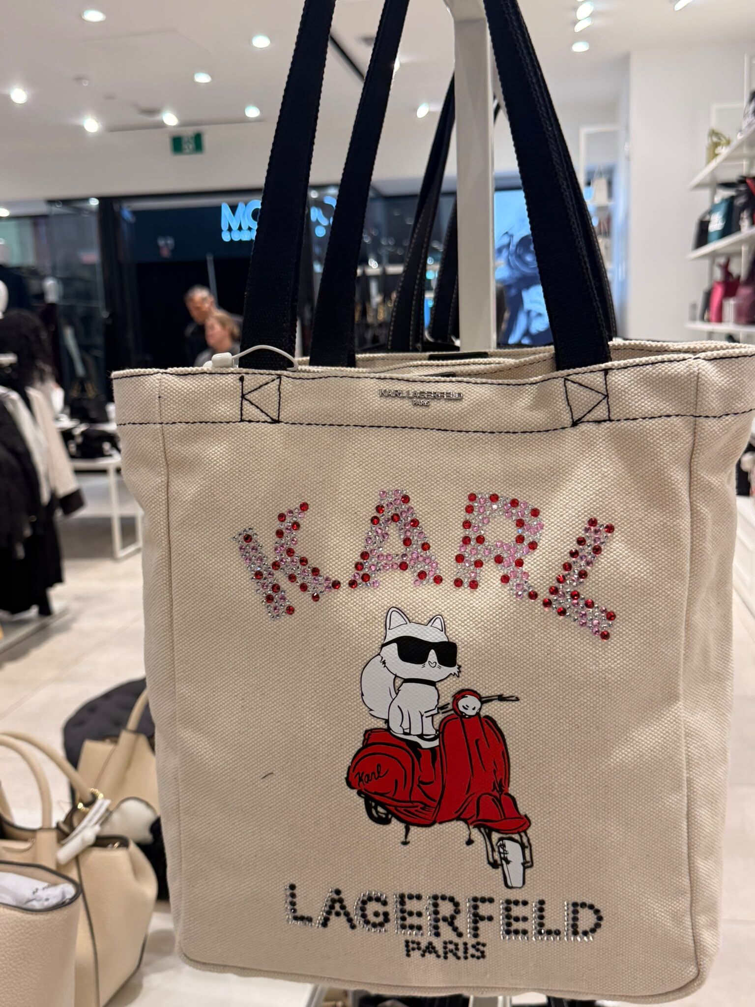 Karl Lagerfeld 薄身Tote Bag (電單車貓貓-米) KL65