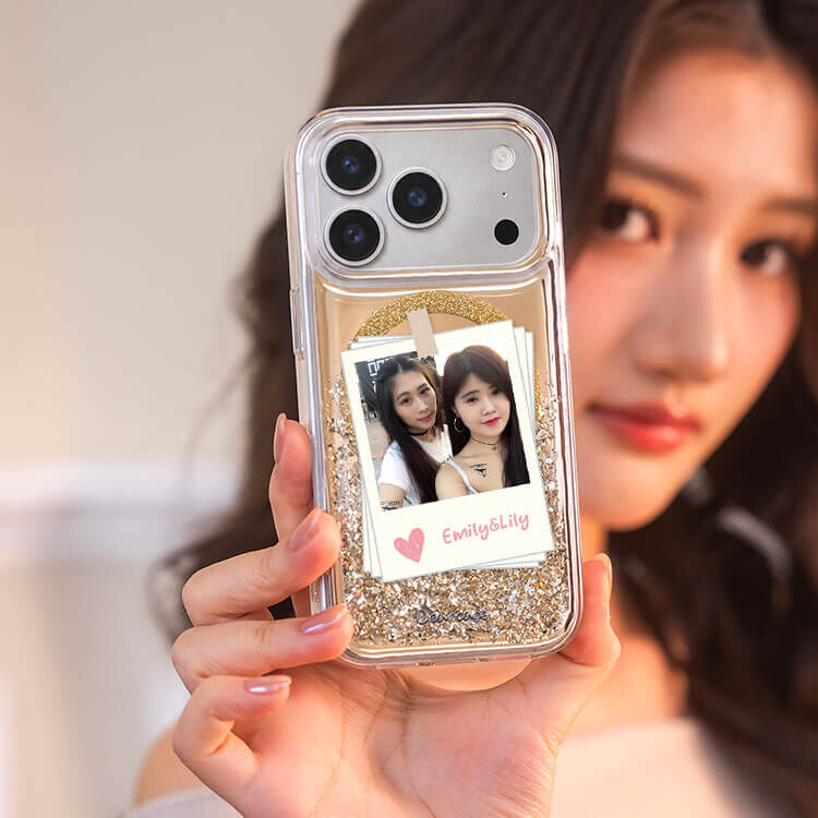 閨蜜合照 (MagSafe磁吸) 閃耀金鏡面殼 - (訂製名字) iPhone客製化手機殼