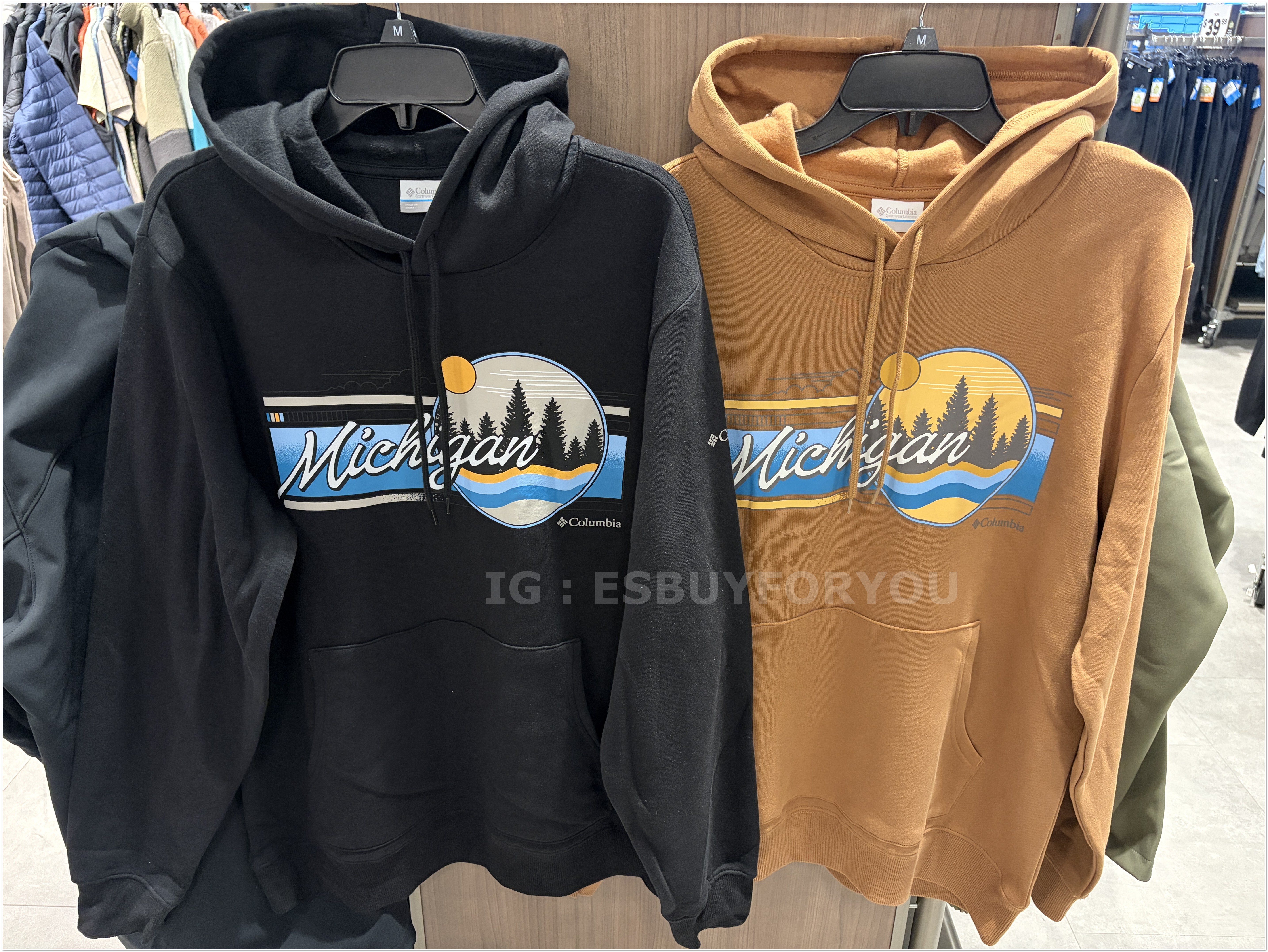 【限時】Columbia 男款 密西根州限定款 刷毛 帽TEE (2色)